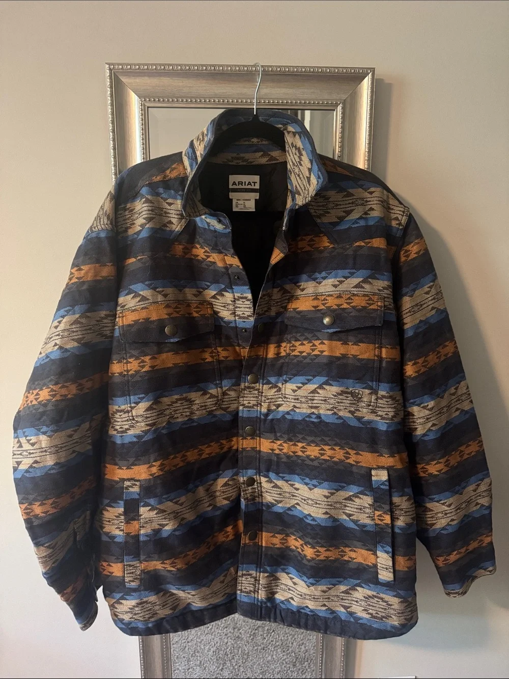Ariat Blue, Brown & Cream Southwestern Snap-Front Jacket